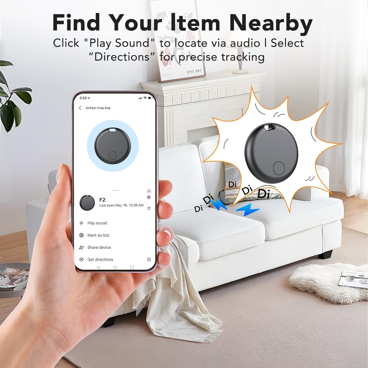 Android Smart Tracker Tag, Localizador Bluetooth Compatible con Google Find Hub (Solo Android), Air Tracker Tag Llavero para Maleta, Llaves, Equipaje, Impermeable IP68 (Paquete de 4) - 5