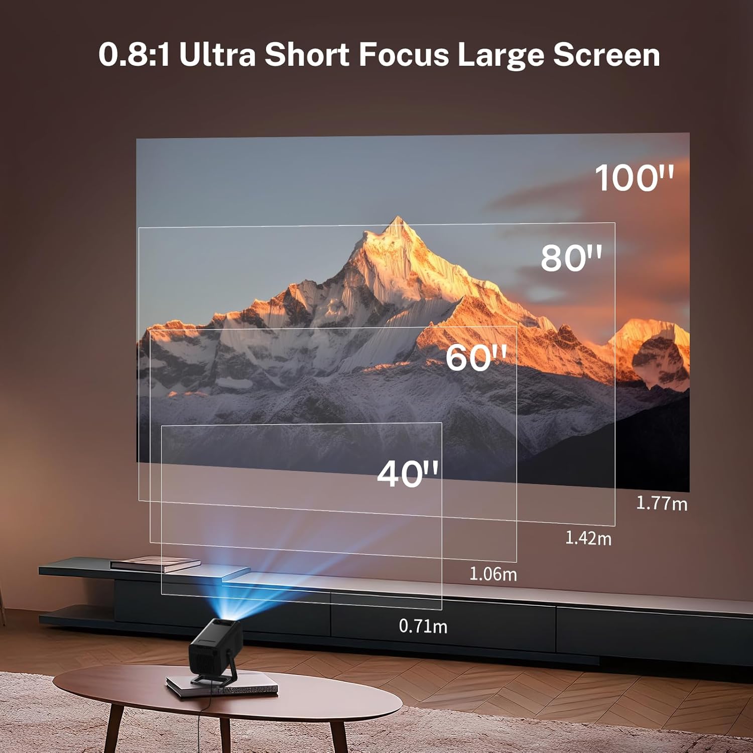 [Apps Integradas & Android 14] Mini Proyector con 5G WiFi 6 Bluetooth 5.4, Soporte 4K 1080P, Auto Keystone, 270° Rotable Projector Portátil Compatibile con HDMI/TV Stick/Laptop/USB/iOS, LYNCAST, Negro - 5