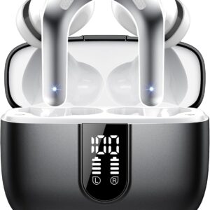 Auriculares Inalámbricos Bluetooth, Auriculares Bluetooth 5.3, 4 Mic con Reducción de Ruido ENC, 50H con Graves, Cascos Inalambricos Bluetooth IP7 Impermeable, Carga Rápida USB-C, Ajuste Cómodo