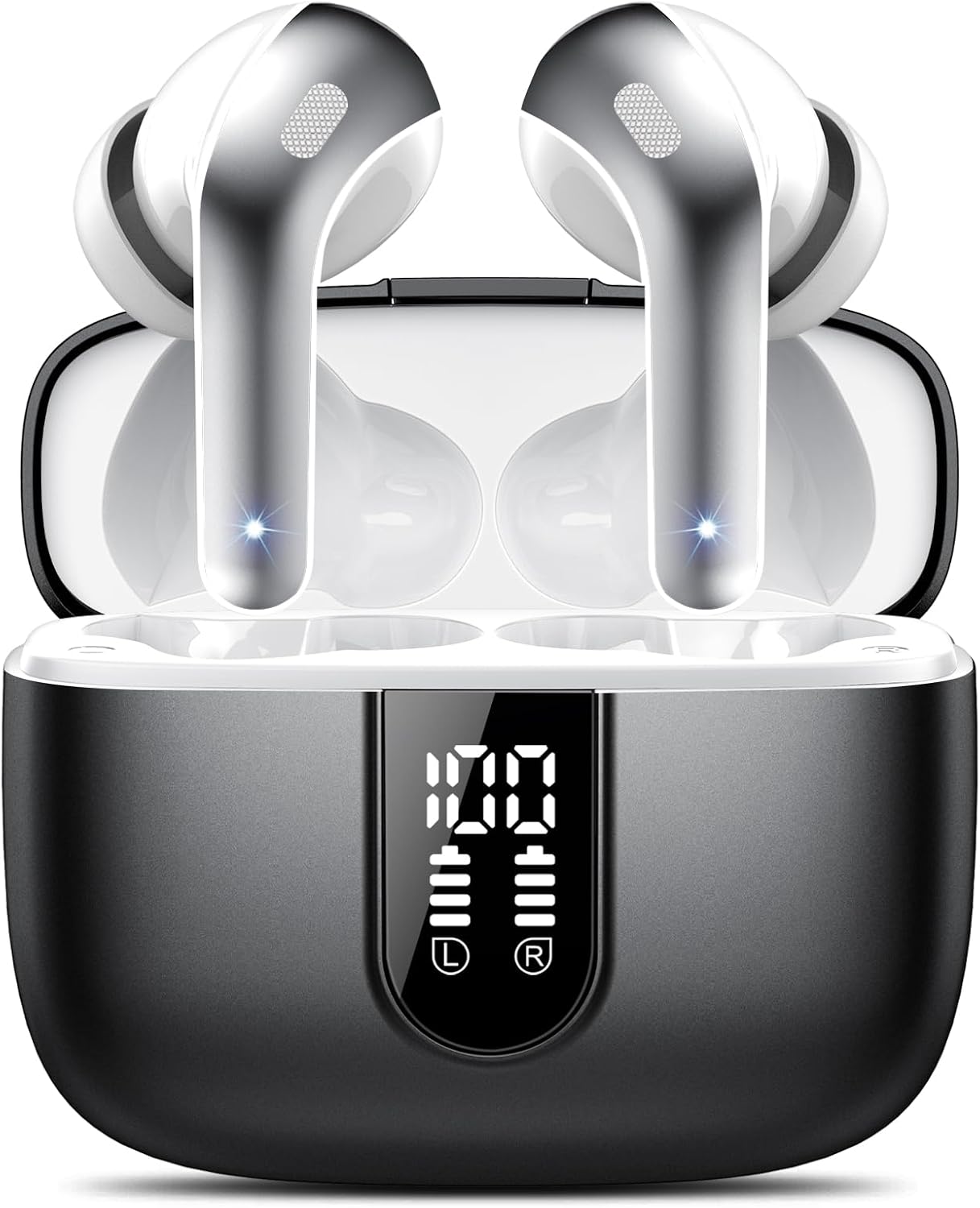 Auriculares Inalámbricos Bluetooth, Auriculares Bluetooth 5.3, 4 Mic con Reducción de Ruido ENC, 50H con Graves, Cascos Inalambricos Bluetooth IP7 Impermeable, Carga Rápida USB-C, Ajuste Cómodo - 1