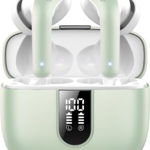 Auriculares Inalámbricos Bluetooth, Auriculares Bluetooth 5.3, 4 Mic con Reducción de Ruido ENC, 50H con Graves, Cascos Inalambricos Bluetooth IP7 Impermeable, Carga Rápida USB-C, Ajuste Cómodo