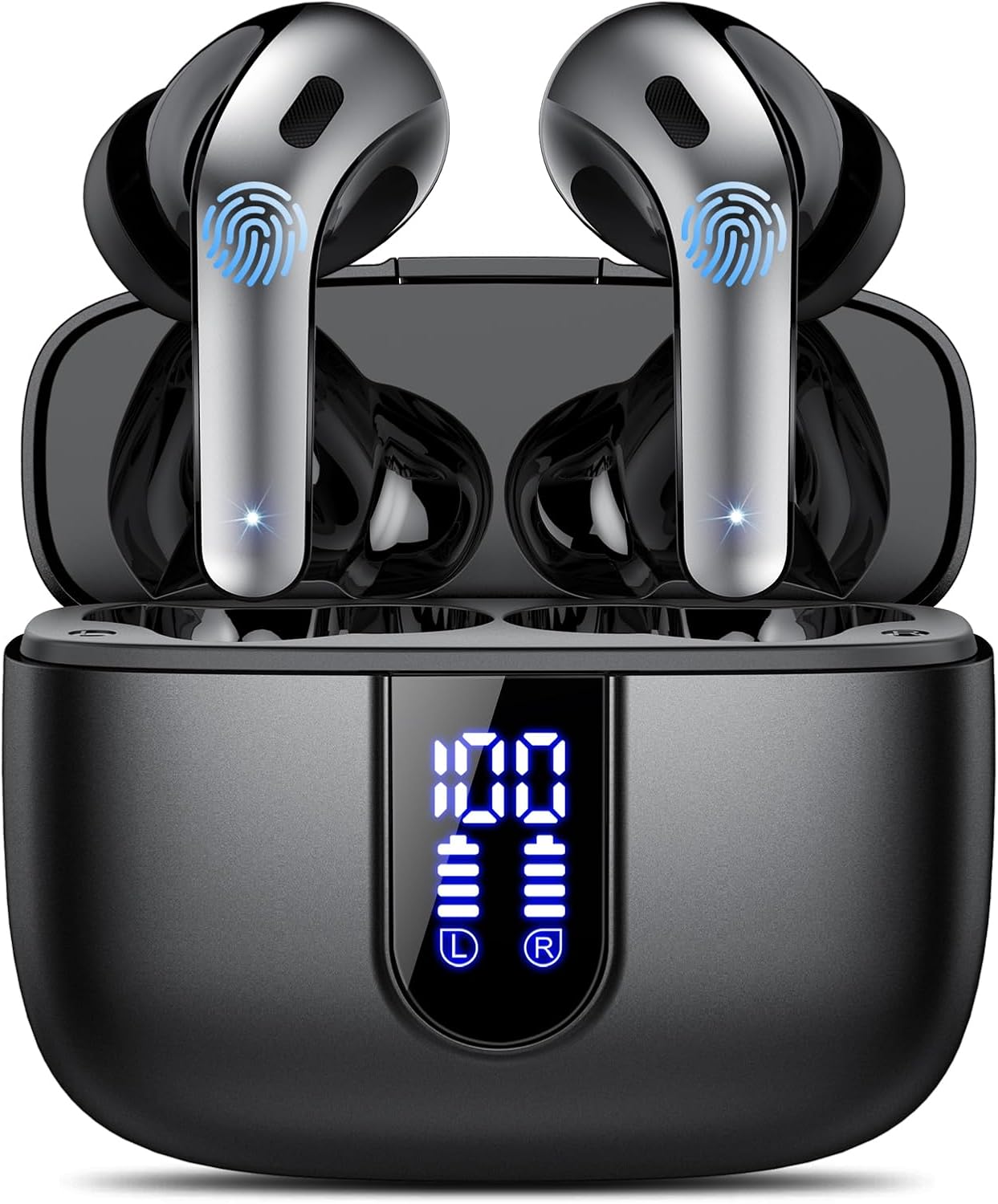 Auriculares Inalámbricos Bluetooth, Auriculares Bluetooth 5.3, 4 Mic con Reducción de Ruido ENC, 50H con Graves, Cascos Inalambricos Bluetooth IP7 Impermeable, Carga Rápida USB-C, Ajuste Cómodo - 5