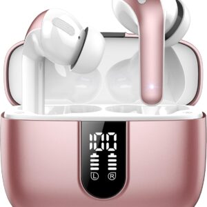 Auriculares Inalámbricos Bluetooth, Auriculares Bluetooth 5.3, 4 Mic con Reducción de Ruido ENC, 50H con Graves, Cascos Inalambricos Bluetooth IP7 Impermeable, Carga Rápida USB-C, Ajuste Cómodo