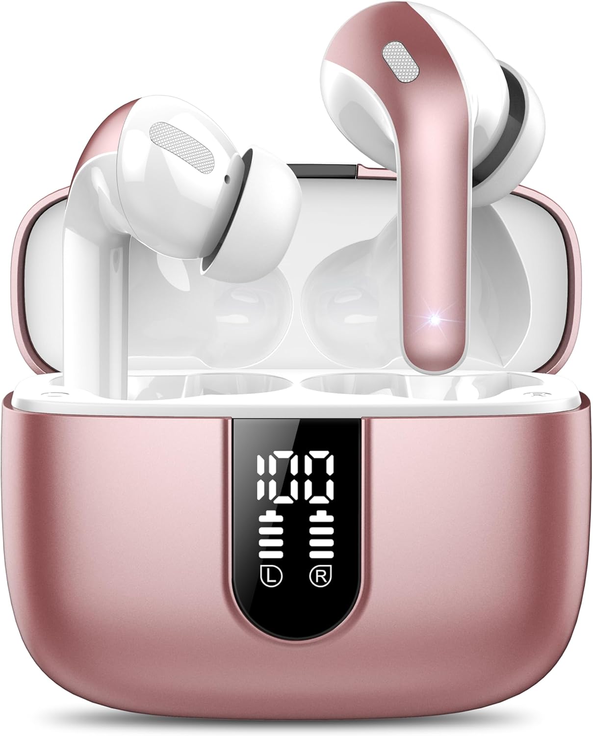 Auriculares Inalámbricos Bluetooth, Auriculares Bluetooth 5.3, 4 Mic con Reducción de Ruido ENC, 50H con Graves, Cascos Inalambricos Bluetooth IP7 Impermeable, Carga Rápida USB-C, Ajuste Cómodo - 1