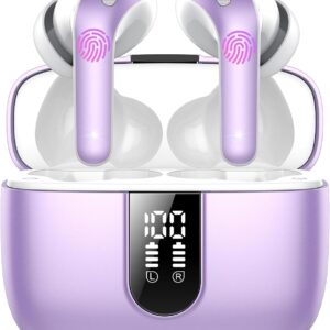 Auriculares Inalámbricos Bluetooth, Auriculares Bluetooth 5.3, 4 Mic con Reducción de Ruido ENC, 50H con Graves, Cascos Inalambricos Bluetooth IP7 Impermeable, Carga Rápida USB-C, Ajuste Cómodo