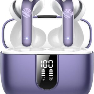 Auriculares Inalámbricos Bluetooth, Auriculares Bluetooth 5.3, 4 Mic con Reducción de Ruido ENC, 50H con Graves, Cascos Inalambricos Bluetooth IP7 Impermeable, Carga Rápida USB-C, Ajuste Cómodo