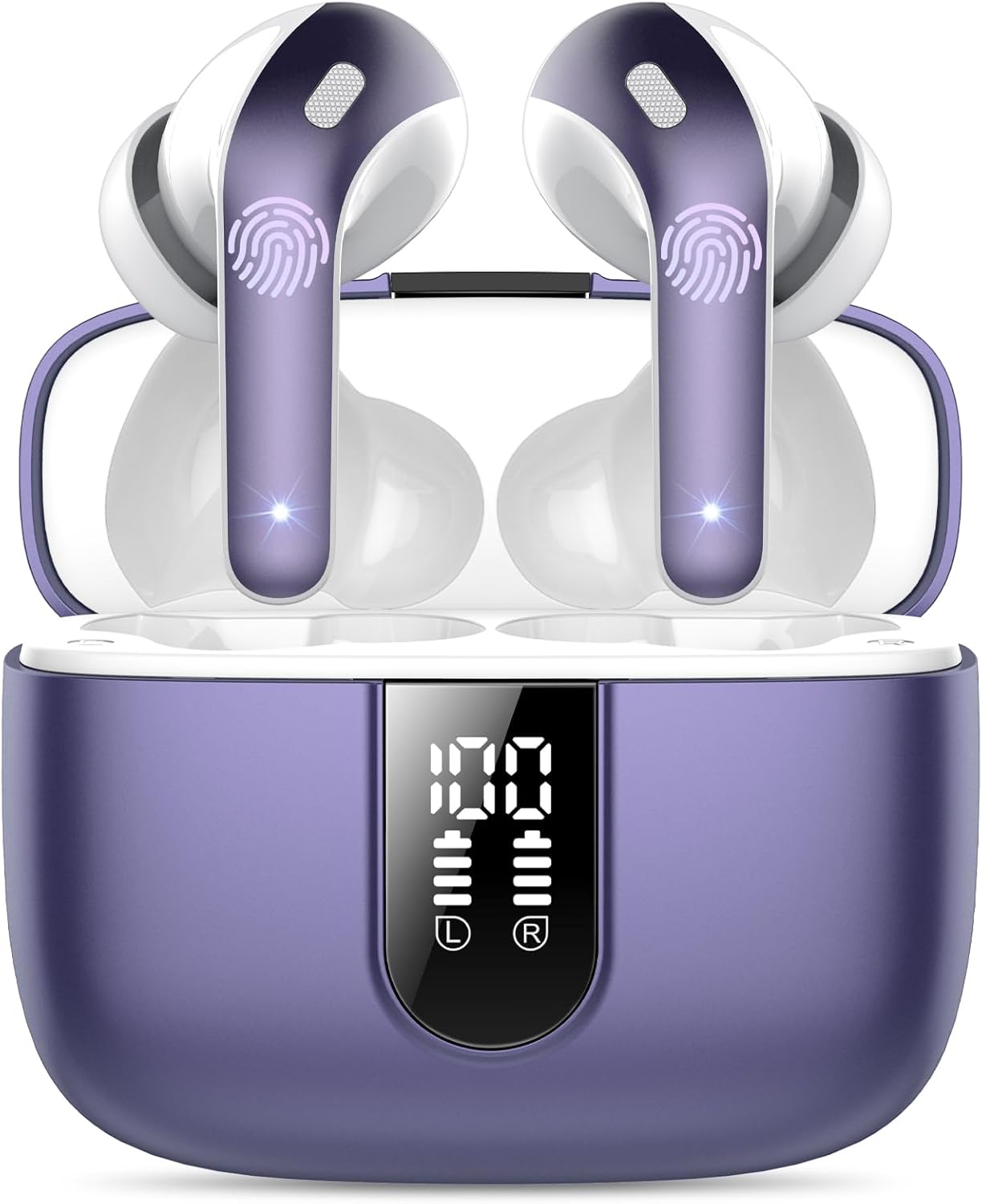 Auriculares Inalámbricos Bluetooth, Auriculares Bluetooth 5.3, 4 Mic con Reducción de Ruido ENC, 50H con Graves, Cascos Inalambricos Bluetooth IP7 Impermeable, Carga Rápida USB-C, Ajuste Cómodo - 1