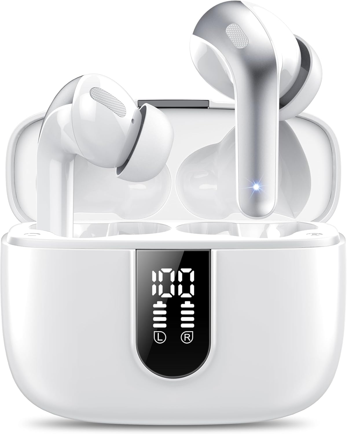 Auriculares Inalámbricos Bluetooth, Auriculares Bluetooth 5.3, 4 Mic con Reducción de Ruido ENC, 50H con Graves, Cascos Inalambricos Bluetooth IP7 Impermeable, Carga Rápida USB-C, Ajuste Cómodo - 1