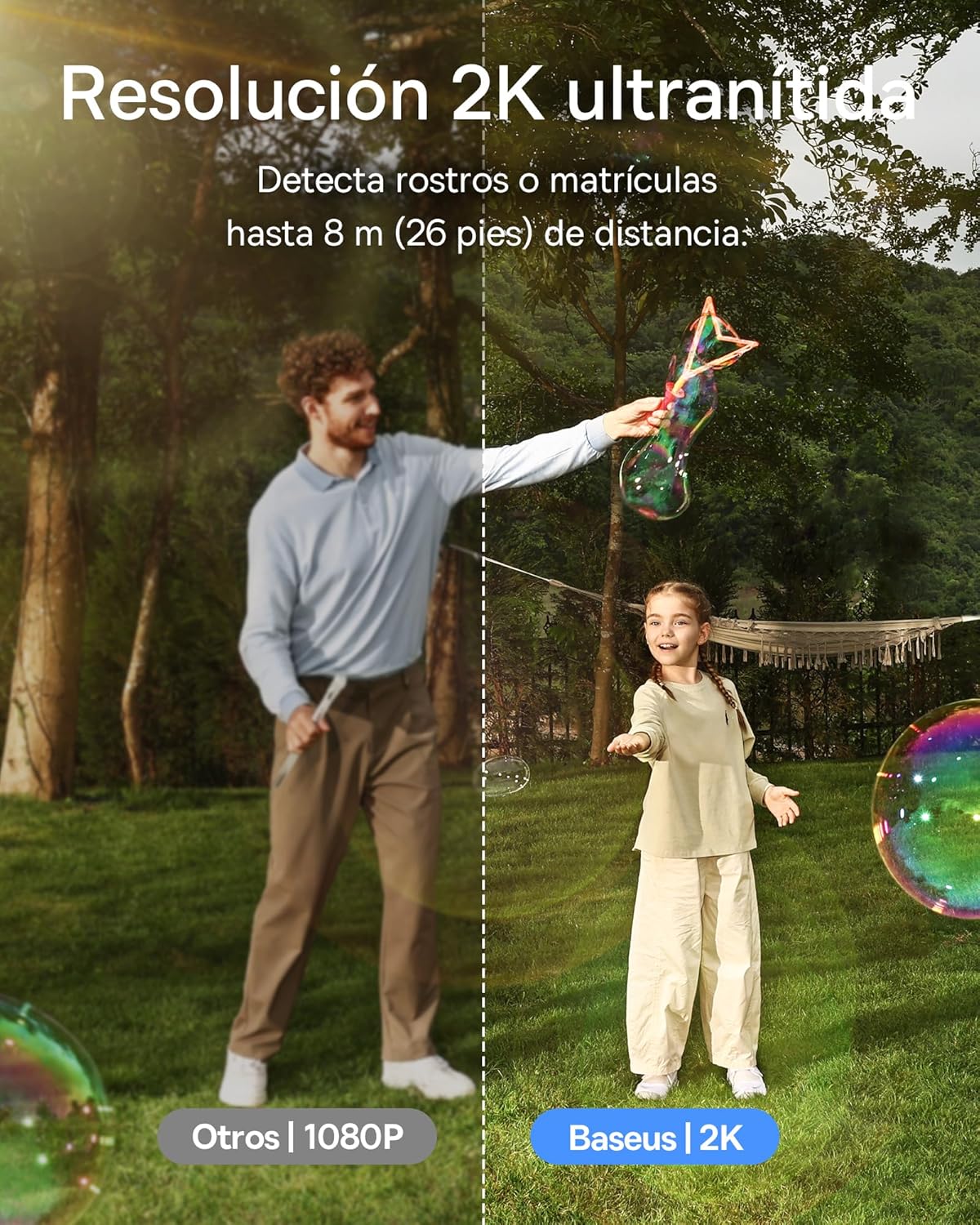 Baseus Security S1 Lite Solocam Camara Vigilancia WiFi Exterior Solar IP67, Camara IP Seguridad Bateria 2K 135°, Visión Nocturna a Color, Sin Cargos, Detección Humana, Compatible con Alexa y Google - 4