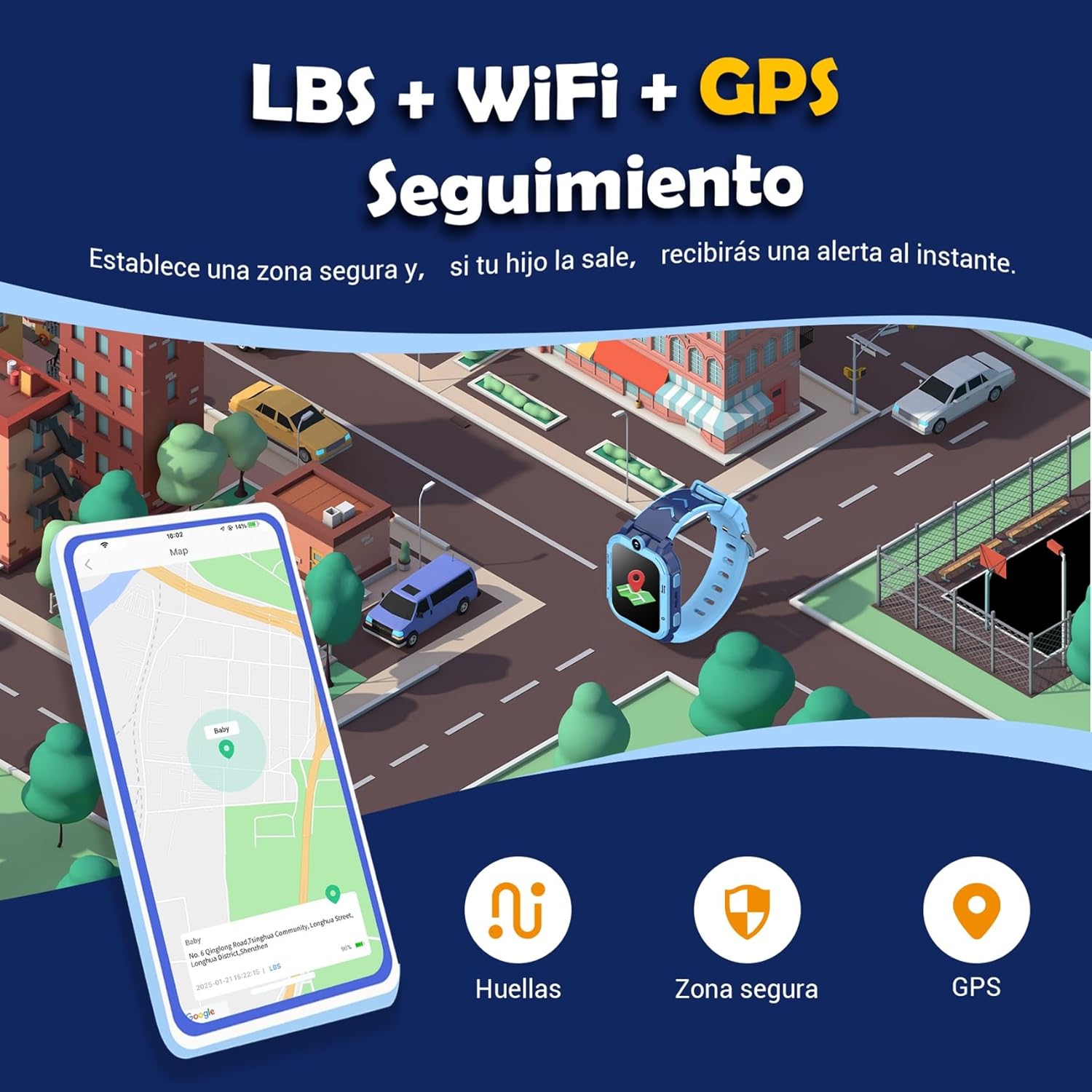 Blackview Reloj Inteligente Niño 4G, Videollamadas, Chat de Voz, 1.83” Smartwatch Niños con GPS Posición, SOS Llamar, Modo Escuela, Despertador, Podómetro, Calculadora, Batería Grande de 800 mAh, Azul - 3