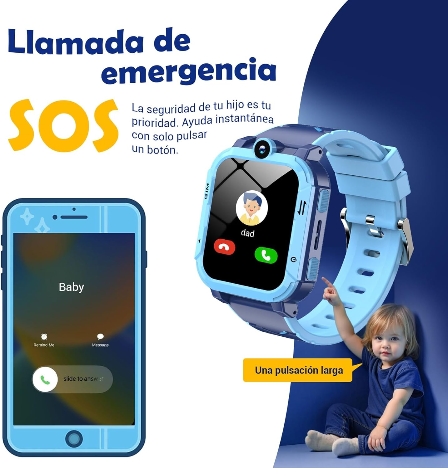 Blackview Reloj Inteligente Niño 4G, Videollamadas, Chat de Voz, 1.83” Smartwatch Niños con GPS Posición, SOS Llamar, Modo Escuela, Despertador, Podómetro, Calculadora, Batería Grande de 800 mAh, Azul - 6