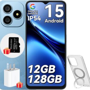 Blackview Wave 9C Telefonos Moviles Android 15 con Funda de Teléfono, Smartphone 12GB+128GB/2TB TF, Moviles Baratos IP54 6,56", Mobile Phone Octa-Core, Dual SIM, 13+8MP, Face ID, Fingerprint, OTG, GPS
