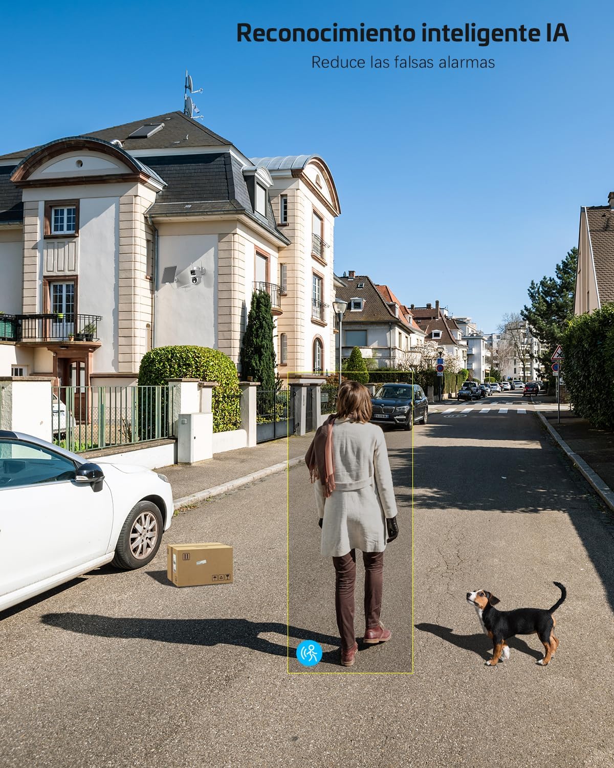 COCOCAM 2K Camara Vigilancia WiFi Exterior Solar con Lentes Duales PIR, Sin Cable, Batería 10000mAh, 355°P 90°T, Análisis de IA, Panel Solar 6W, IP66, 2.4G WiFi - 5