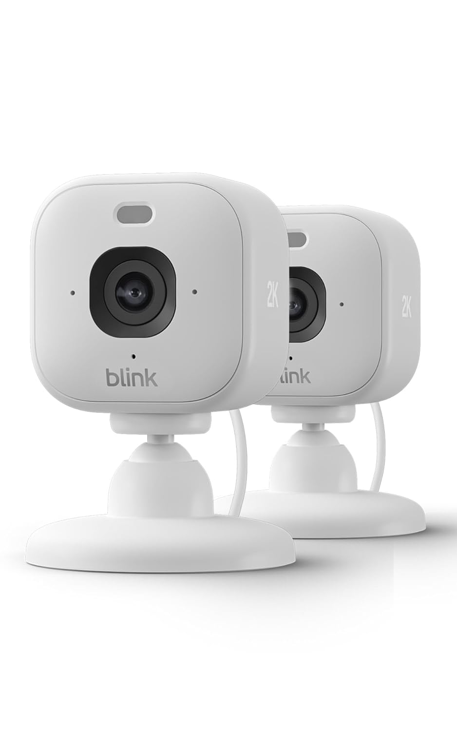 Cámara Mini 2K+ Blink (última generación) | Cámara de seguridad doméstica con enchufe, resolución de vídeo 2K, zoom de 4 aumentos, visión nocturna en color | Compatible con Alexa | 2 cámaras - Blanco - 2