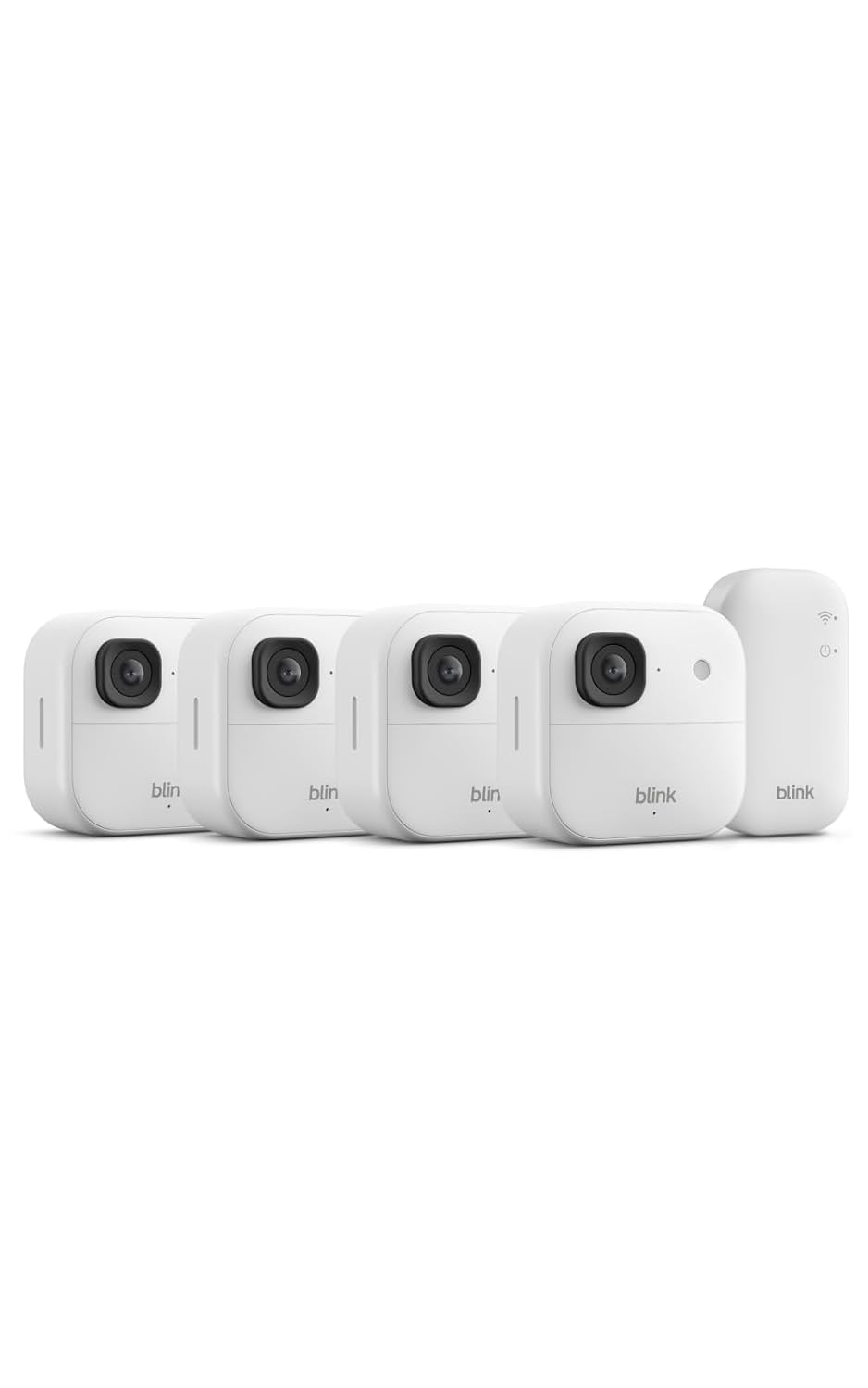 Cámara exterior 2K+ Blink (última generación) — cámara de seguridad inteligente inalámbrica, resolución de vídeo 2K, módulo de sincronización básico Incluido: sistema de 4 cámaras, Blanco - 2
