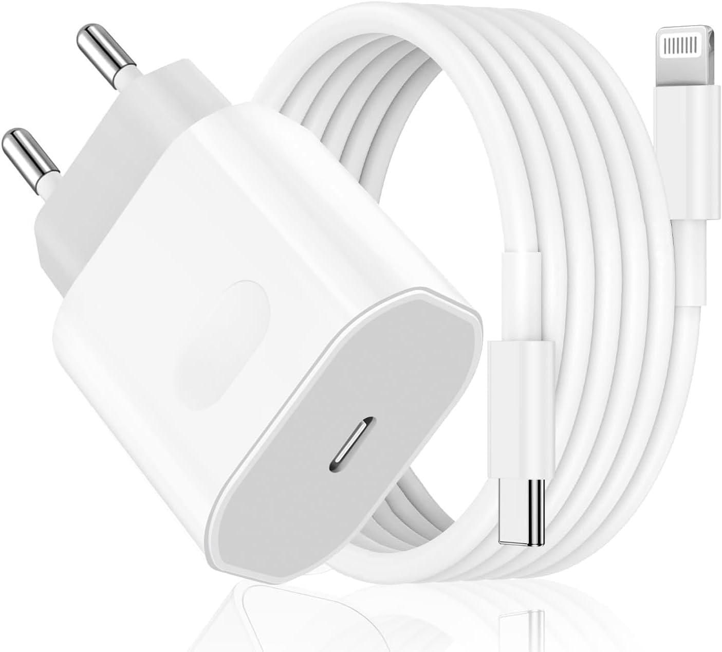 Cargador Carga Rapida for iPhone 14/14 Pro/14 Pro Max/14 Plus 13 12 11 SE XR X XS 8, 25W USB C Carregador Enchufe Rapido con 2M Cable - 1