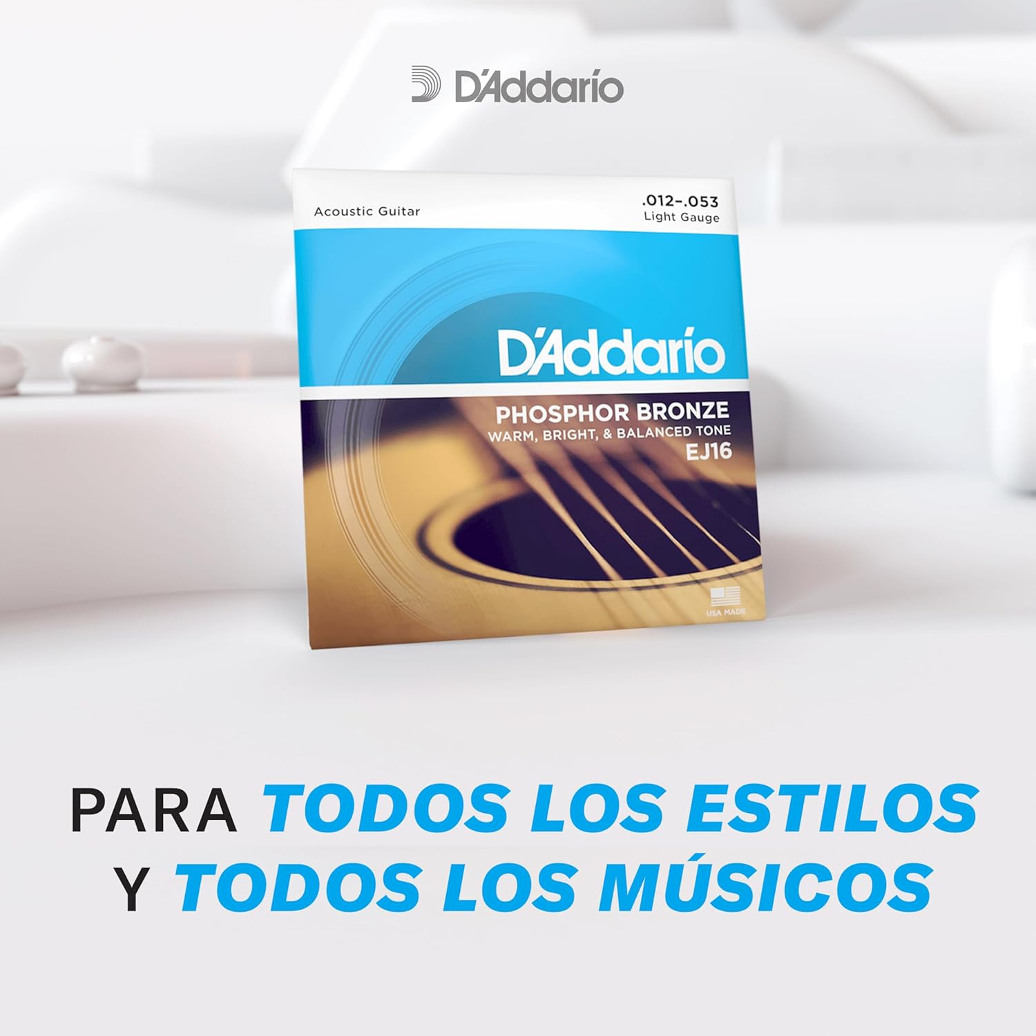 D'Addario Cuerdas Guitarra Acustica - Cuerdas de Guitarra - Cuerdas de Guitarra Acustica - EJ19 - Bluegrass, 12-56 - 1-Paquete, 1-Pack - 4