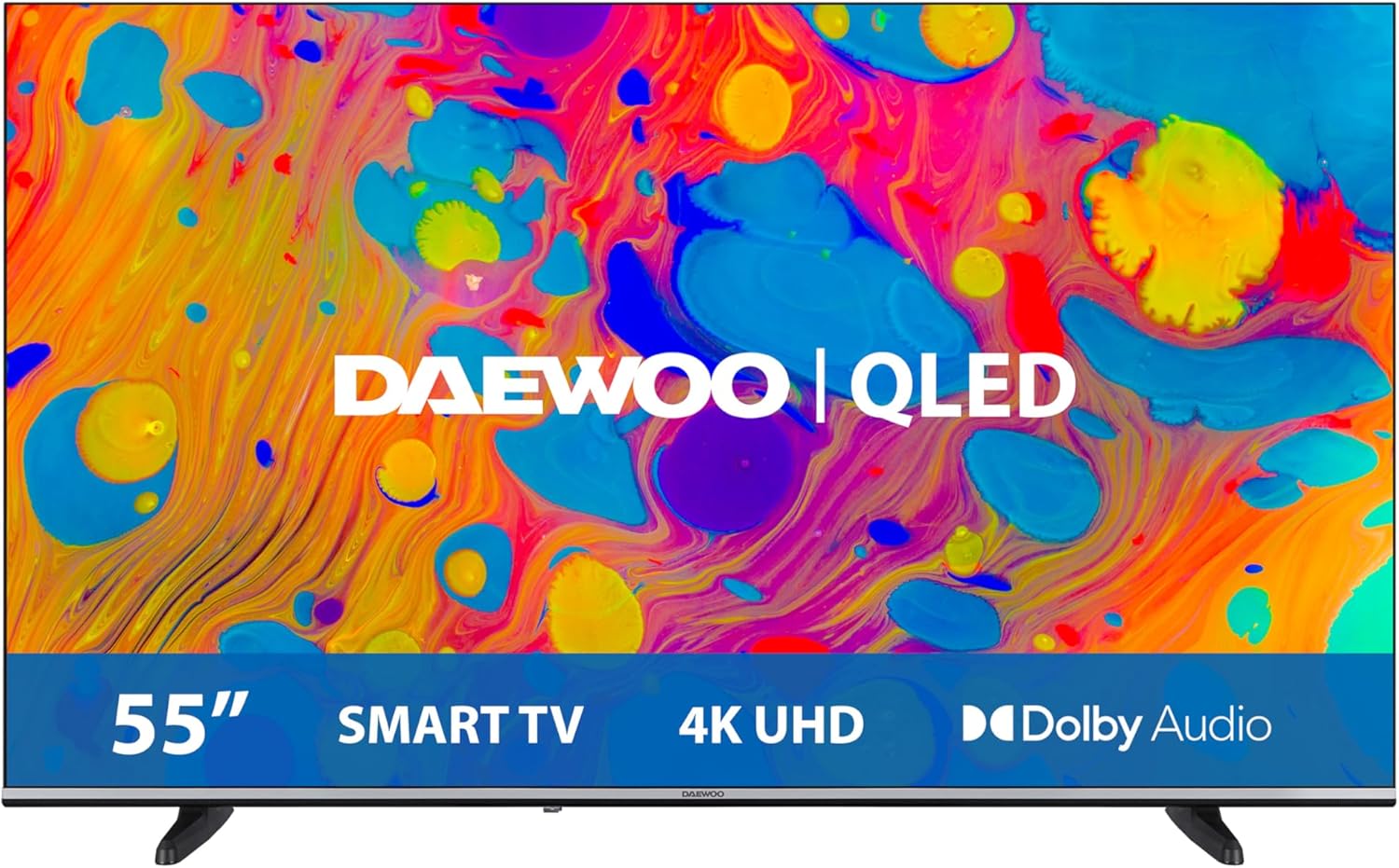 Daewoo 55DM55QV QLED Smart TV 55 Pulgadas 4K Ultra HD HDR, Televisor con Dolby Vision & Dolby Atmos, Compatible con Alexa, Diseño sin Marcos, Peana Lateral - 2