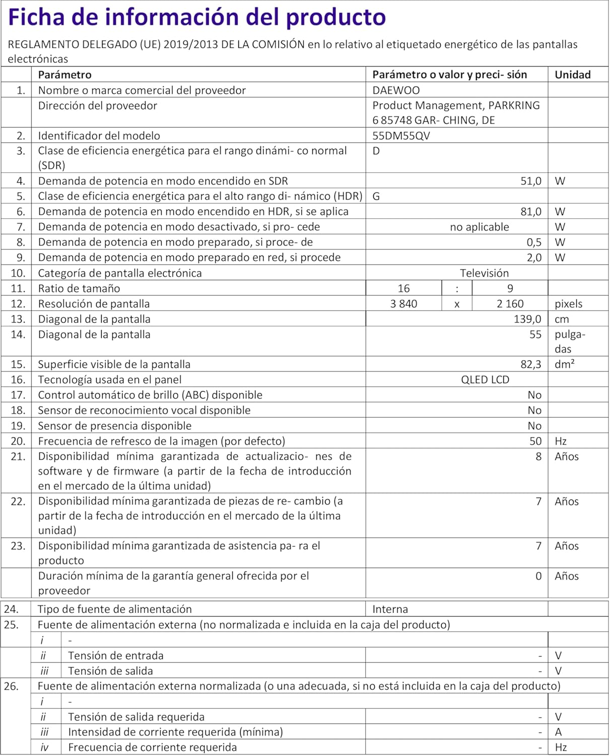 Daewoo 55DM55QV QLED Smart TV 55 Pulgadas 4K Ultra HD HDR, Televisor con Dolby Vision & Dolby Atmos, Compatible con Alexa, Diseño sin Marcos, Peana Lateral - 3