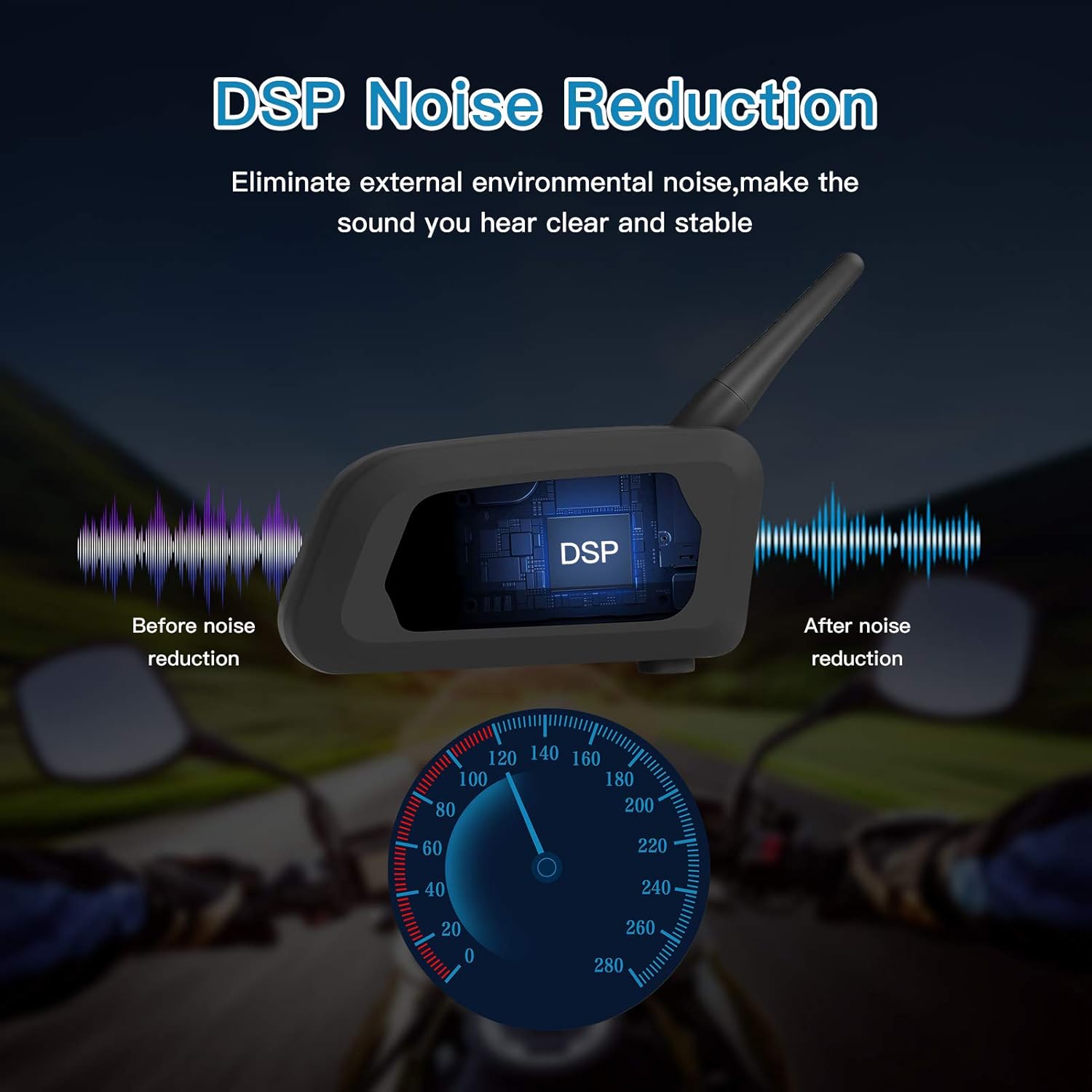 EJEAS V6 Pro Intercomunicador Casco Moto, Motocicleta Bluetooth 3.0 Intercom Auricular 1200M 2 Personas Full Duplex Wireless Moto Interphone Connect hasta 6 Pilotos(1 Paquete) - 4