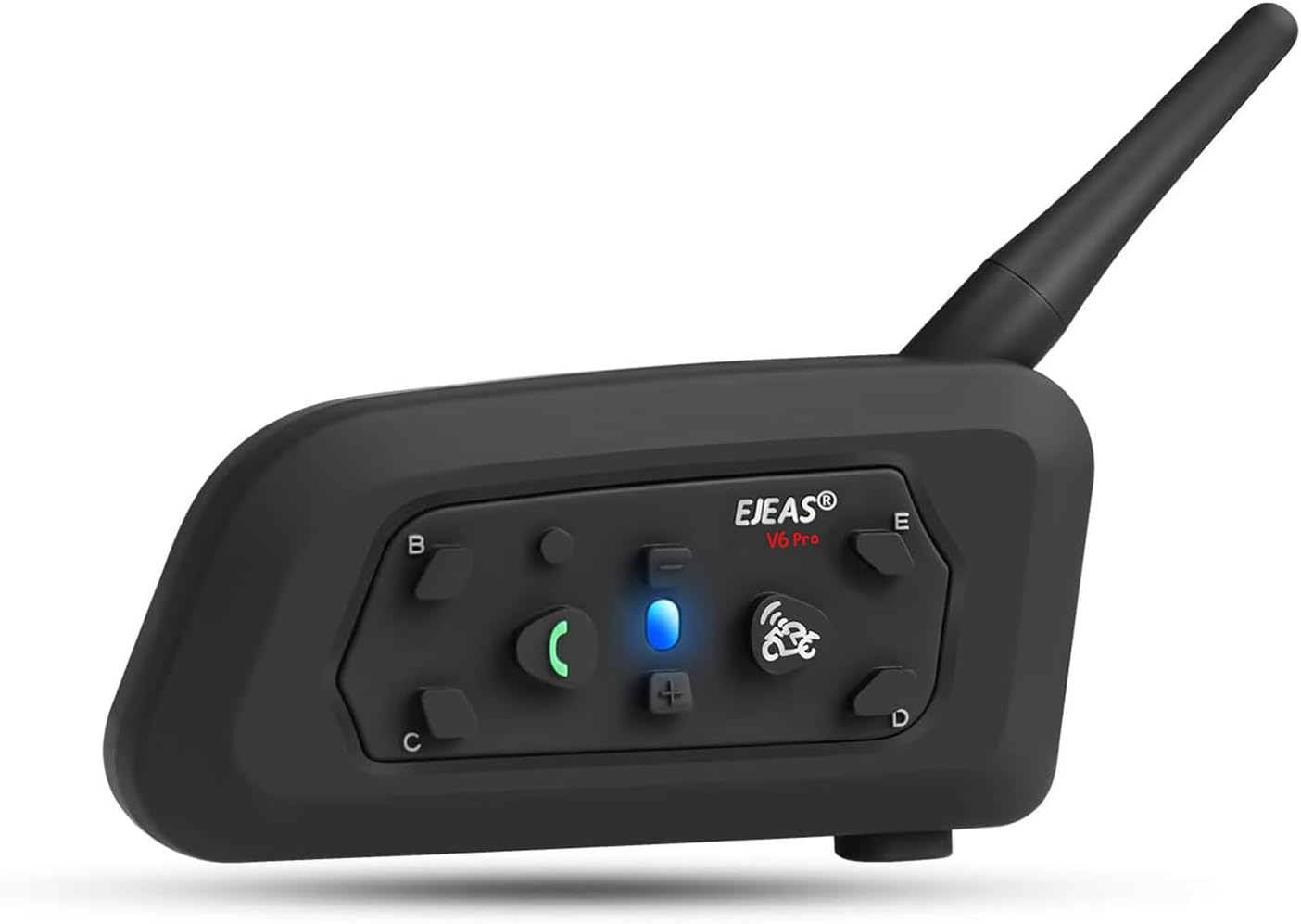 EJEAS V6 Pro Intercomunicador Casco Moto, Motocicleta Bluetooth 3.0 Intercom Auricular 1200M 2 Personas Full Duplex Wireless Moto Interphone Connect hasta 6 Pilotos(1 Paquete) - 1