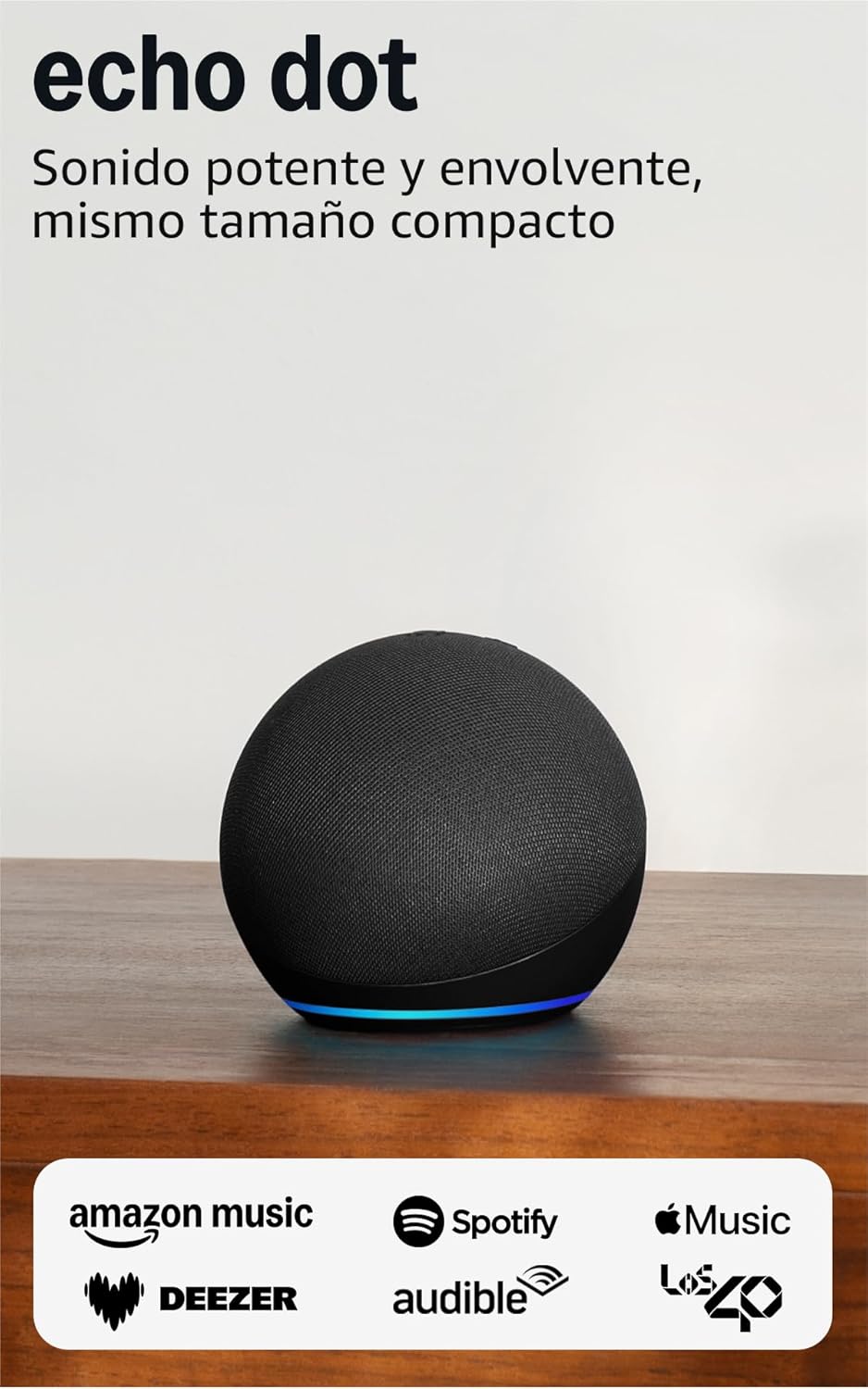 Echo Dot (Última generación) | Altavoz inteligente wifi y Bluetooth con Alexa, con sonido más potente y de mayor amplitud | Antracita - 1