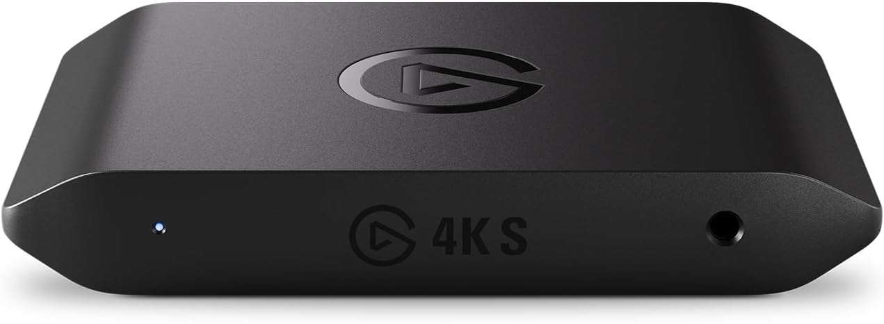 Elgato 4K S - Tarjeta de Captura Externa para PS5, Xbox Series X/S, Switch 2, PC, Mac, iPad | Paso y Captura en 4K60, 1440p120 o 1080p240, HDR10, VRR, USB-C, Latencia Casi Nula - 1