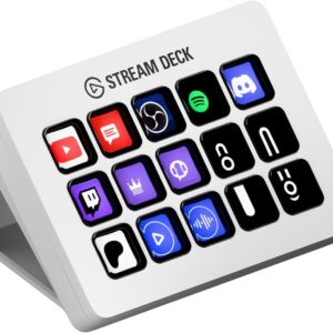 Elgato Stream Deck MK.2 White – Controlador de estudio, 15 teclas macro, activa acciones en apps y software como OBS, Twitch, YouTube y otros, funciona en Mac y PC