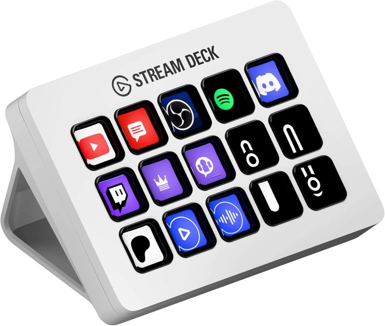Elgato Stream Deck MK.2 White – Controlador de estudio, 15 teclas macro, activa acciones en apps y software como OBS, Twitch, YouTube y otros, funciona en Mac y PC - 1