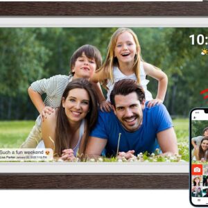 Frameo Marco de fotos digital de 21,5 pulgadas con pantalla táctil LCD IPS 1920 x 1080, WiFi dual para compartir momentos a través de la aplicación Frameo, 32 GB de memoria, ampliable vía USB/tarjeta