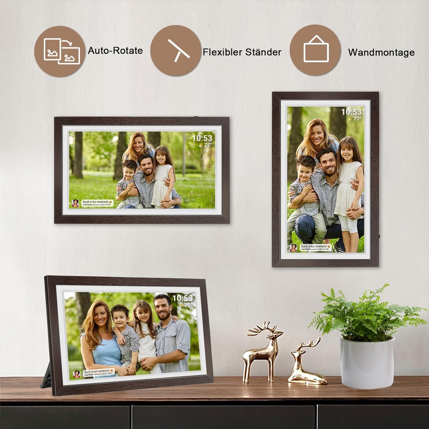 Frameo Marco de fotos digital de 21,5 pulgadas con pantalla táctil LCD IPS 1920 x 1080, WiFi dual para compartir momentos a través de la aplicación Frameo, 32 GB de memoria, ampliable vía USB/tarjeta - 5