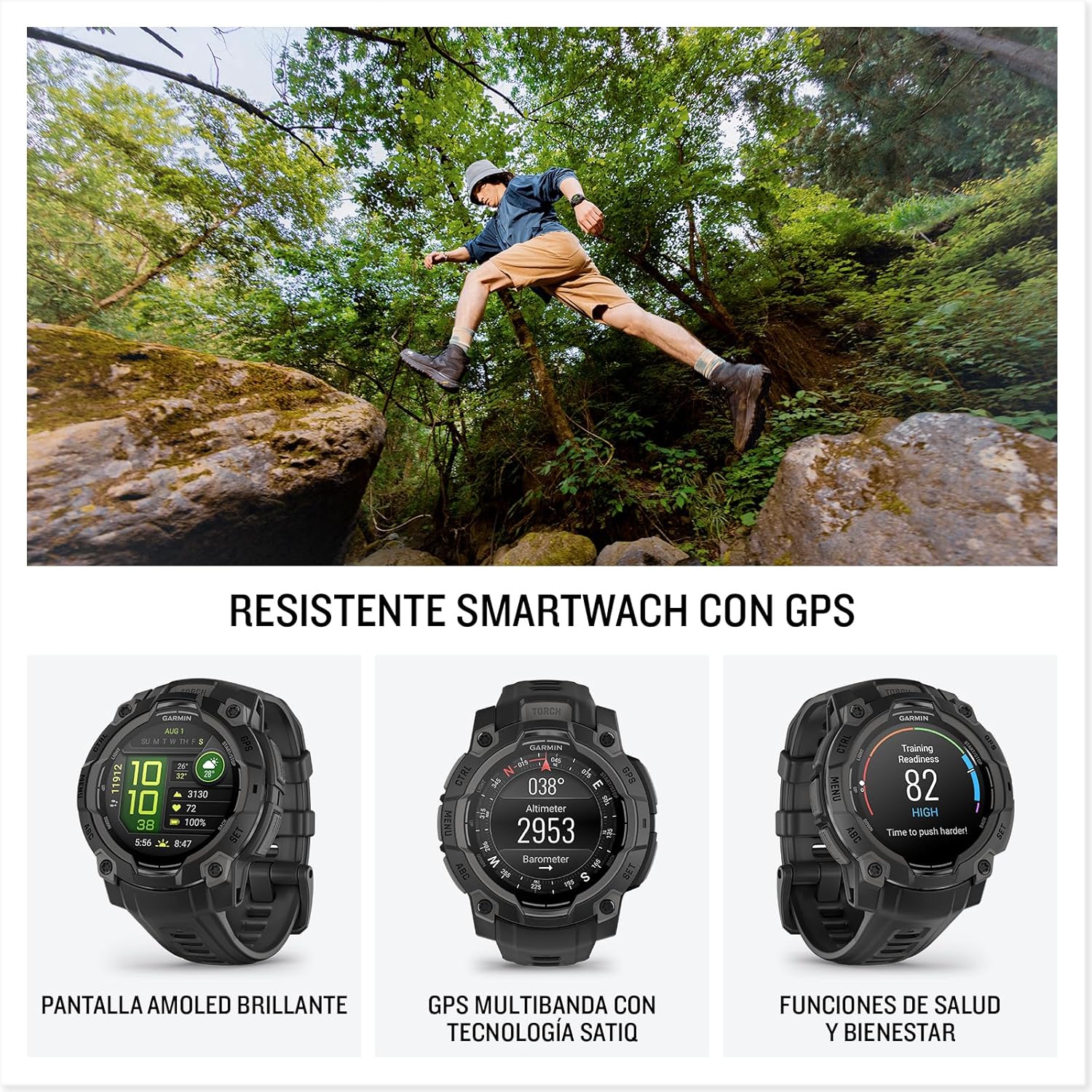 Garmin Instinct 3,45mm,AMOLED,Black Bezel with Black Band - 2