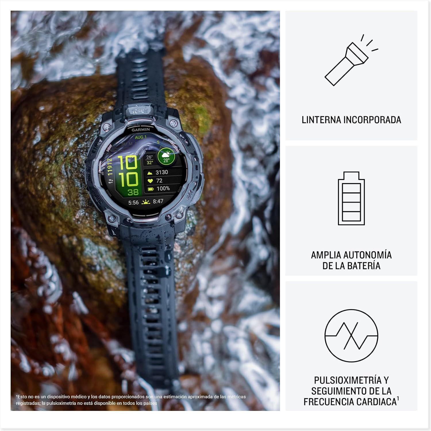 Garmin Instinct 3,45mm,AMOLED,Black Bezel with Black Band - 3
