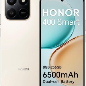 HONOR 400 Smart Smartphone 4G 8GB 256GB, Batería 6500mAh, Pantalla Resistente a Caídas de 6.77" IP54, Cámara Principal de 108MP, Android 15, Dual SIM, NFC, Oro