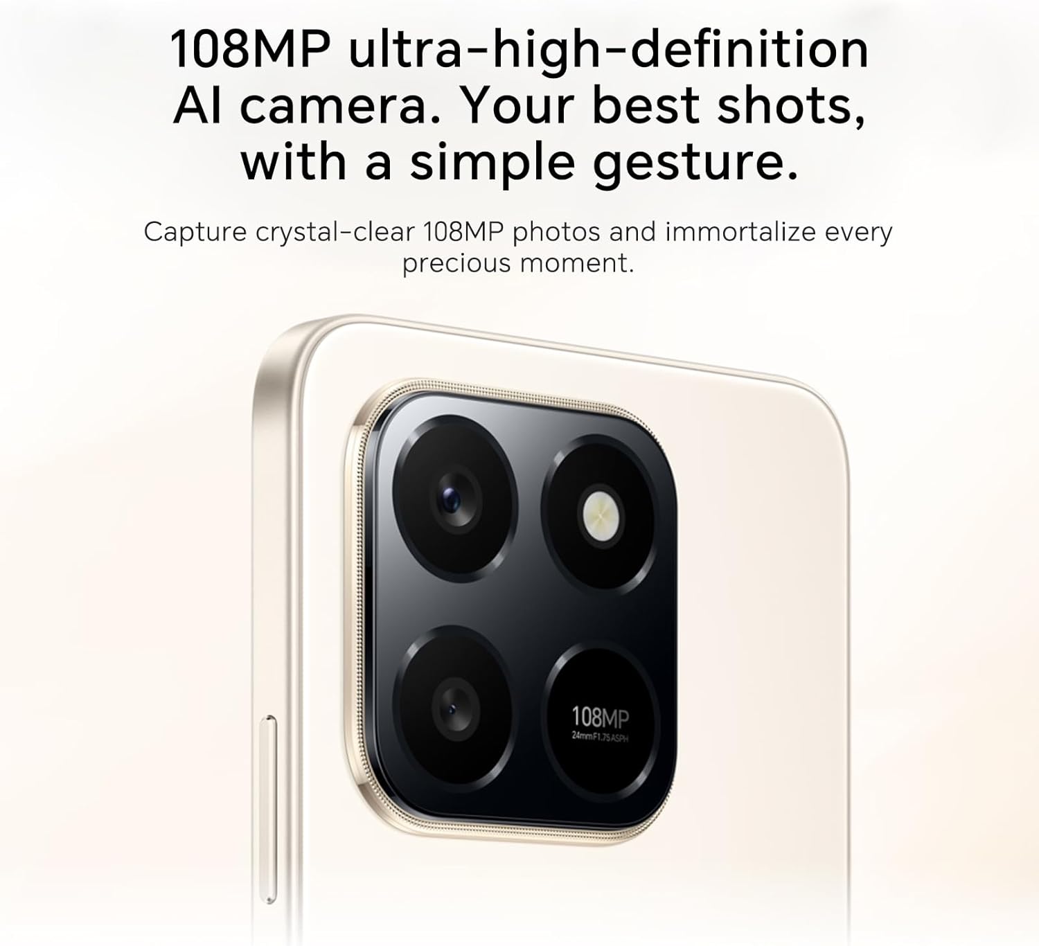 HONOR 400 Smart Smartphone 4G 8GB 256GB, Batería 6500mAh, Pantalla Resistente a Caídas de 6.77" IP54, Cámara Principal de 108MP, Android 15, Dual SIM, NFC, Oro - 4