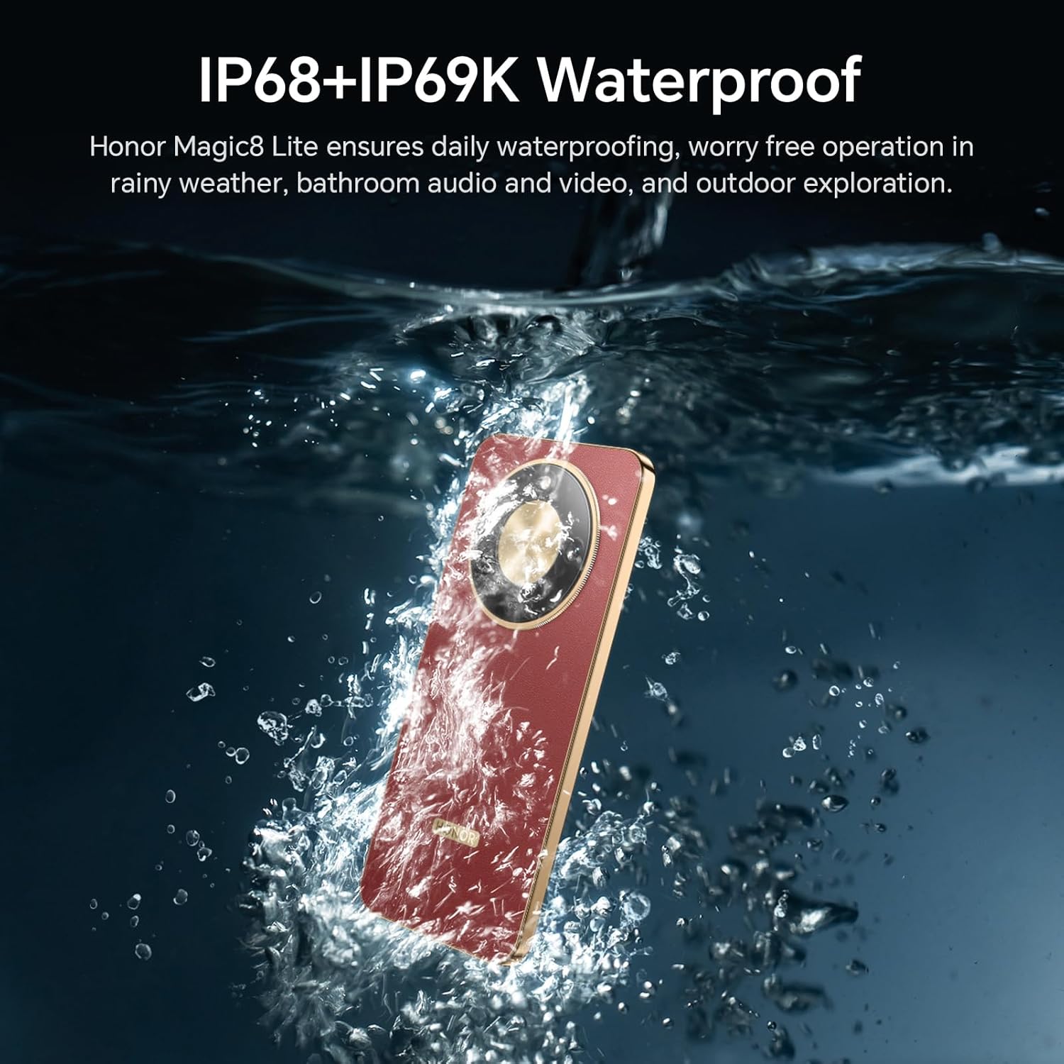 HONOR Magic8 Lite 5G Smartphone, Cámara con IA de 108 MP, Batería de 7330 mAh, 8 GB RAM y 256GB, 6,79" 120 Hz 6000 nits, Snapdragon 6 Gen 4, Resistencia a Caídas de 2,5M, IP69K IP68, Negro - 4