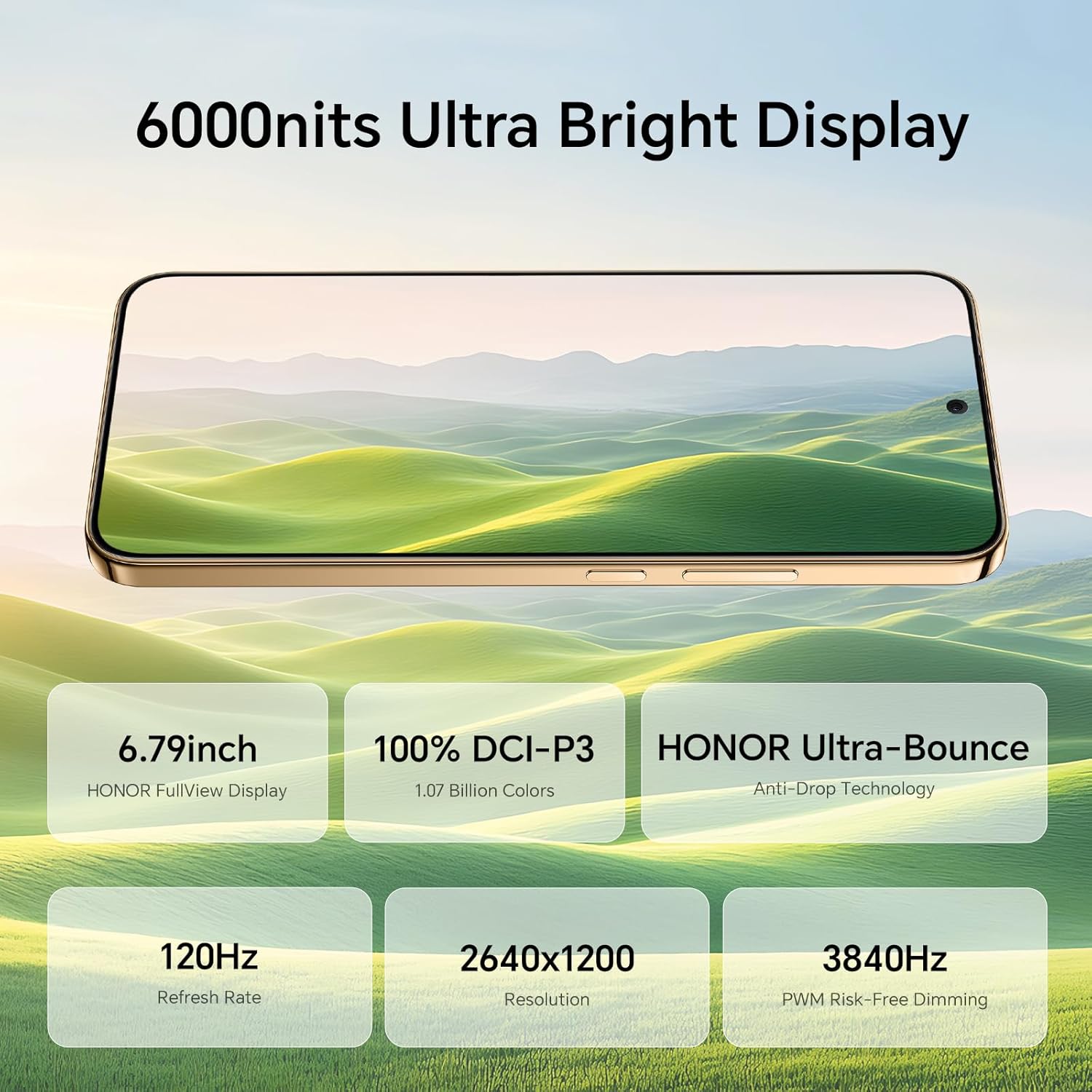 HONOR Magic8 Lite 5G Smartphone, Cámara con IA de 108 MP, Batería de 7330 mAh, 8 GB RAM y 256GB, 6,79" 120 Hz 6000 nits, Snapdragon 6 Gen 4, Resistencia a Caídas de 2,5M, IP69K IP68, Negro - 6