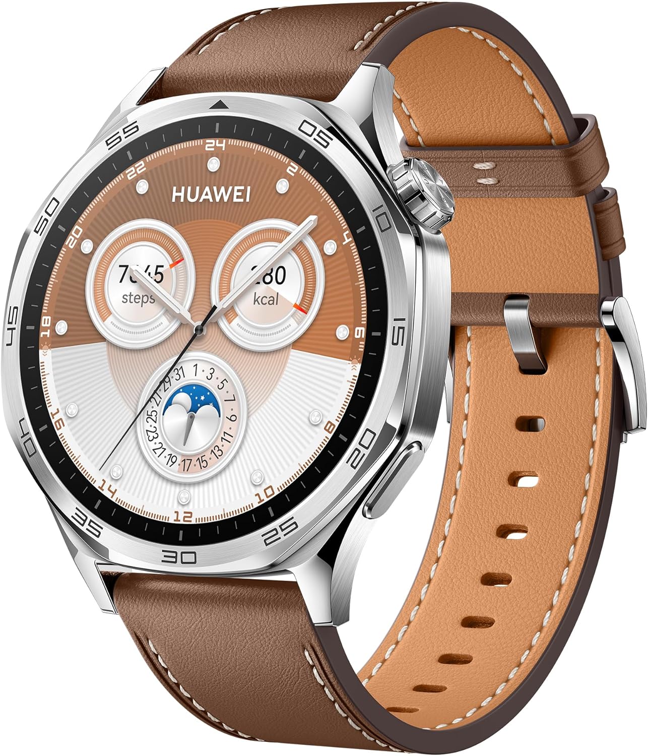HUAWEI Watch GT 5 46mm Smartwatch, Silueta con Diseño Sofisticado, Nueva Experiencia Running y Ciclismo, Seguimiento de Salud, 14 Días de Duración de la Batería, iOS & Android, Marrón - 1