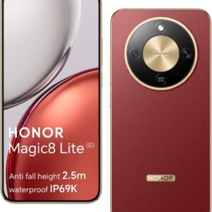 Honor Magic8 Lite 5G Smartphone, Cámara con IA de 108 MP, Batería de 7330 mAh, 8 GB RAM y 512 GB, 6,79" 120 Hz 6000 nits, Snapdragon 6 Gen 4, Resistencia a Caídas de 2,5M, IP69K IP68, Marrón Rojizo