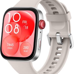 Huawei Watch FIT 3, Pantalla AMOLED de 1.82 Pulgadas, Diseño Ultrafino, Llamadas por Bluetooth, hasta 10 días de batería, Compatible con Android & iOS, Blanco