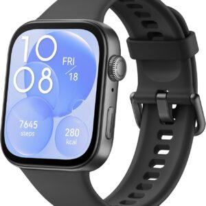 Huawei Watch FIT 3, Pantalla AMOLED de 1.82 Pulgadas, Diseño Ultrafino, Llamadas por Bluetooth, hasta 10 días de batería, Compatible con Android & iOS, Negro