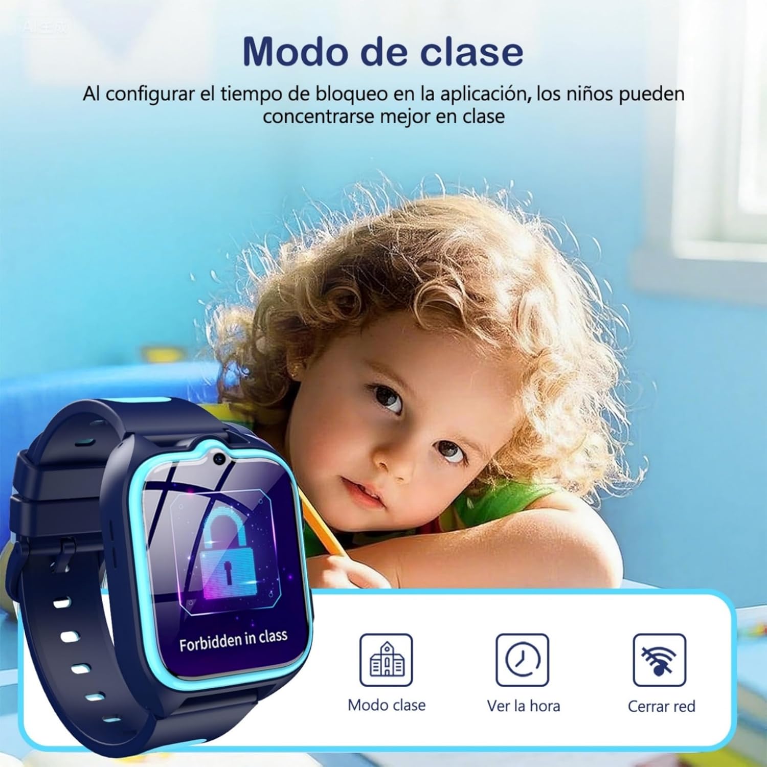 IOWODO 4G Reloj Inteligente Niño, Smartwatch Niños con GPS y Llamadas, Videollamadas,SOS,Linterna LED,Modo Clase,Juegos,Cámara, IP68 Impermeable, Regalo y Juguete para Niñas y Niños - 5