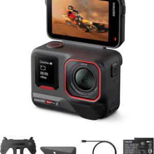 Insta360 Ace Pro 2 Paquete Estándar - Cámara de acción 8K Impermeable co-diseñada con Leica, Sensor de 1/1,3", Dual Chip IA, excelente en Baja luz, Audio Superior, Pantalla abatible y edición por IA