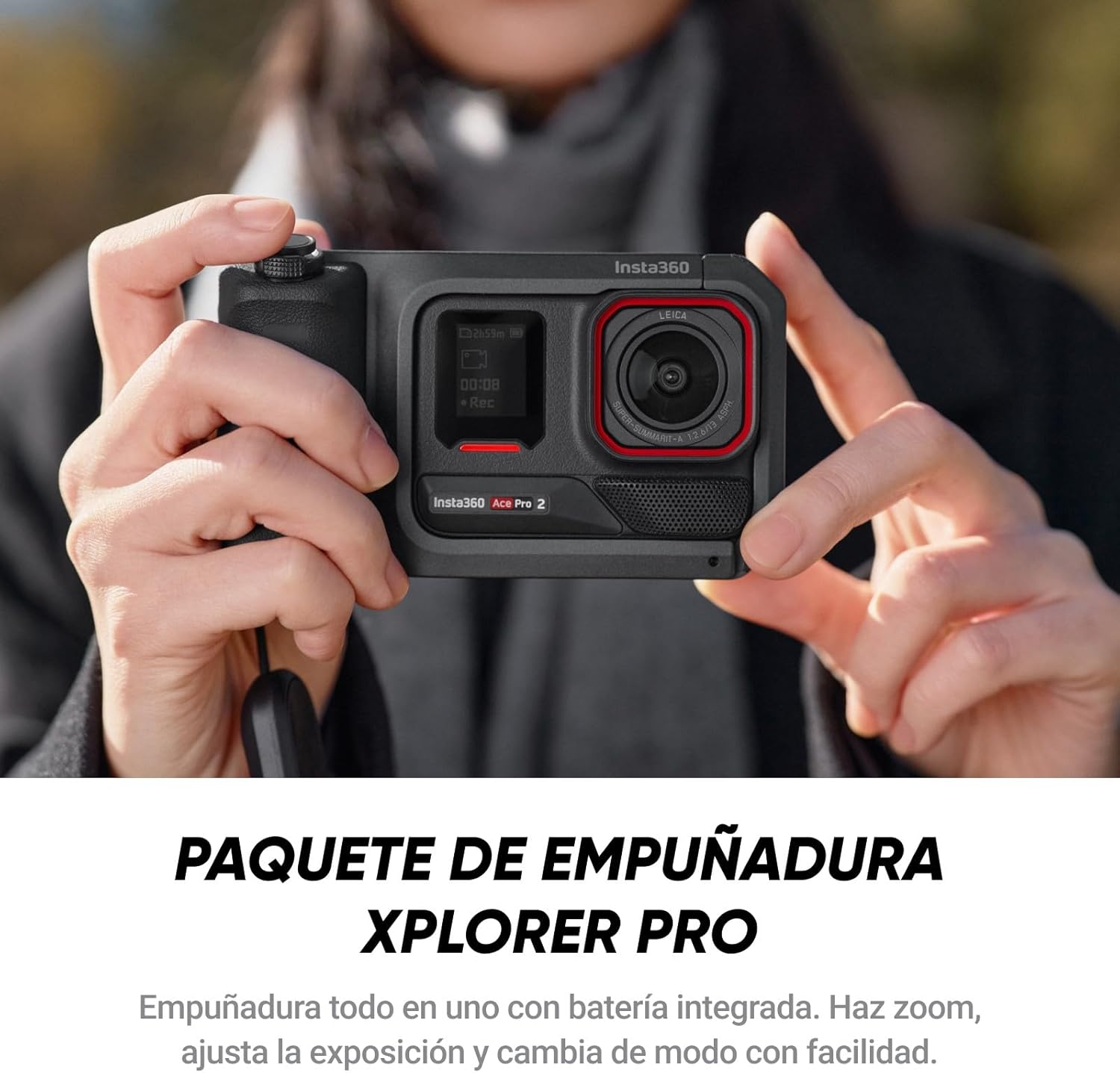 Insta360 Ace Pro 2 Paquete definitivo de Video – Cámara 8K Impermeable 1/1.3", Paquete empuñadura Xplorer Pro, Lente cinematográfica, de acercamiento y Ultra-Gran Angular, filtros Niebla Estrella - 2