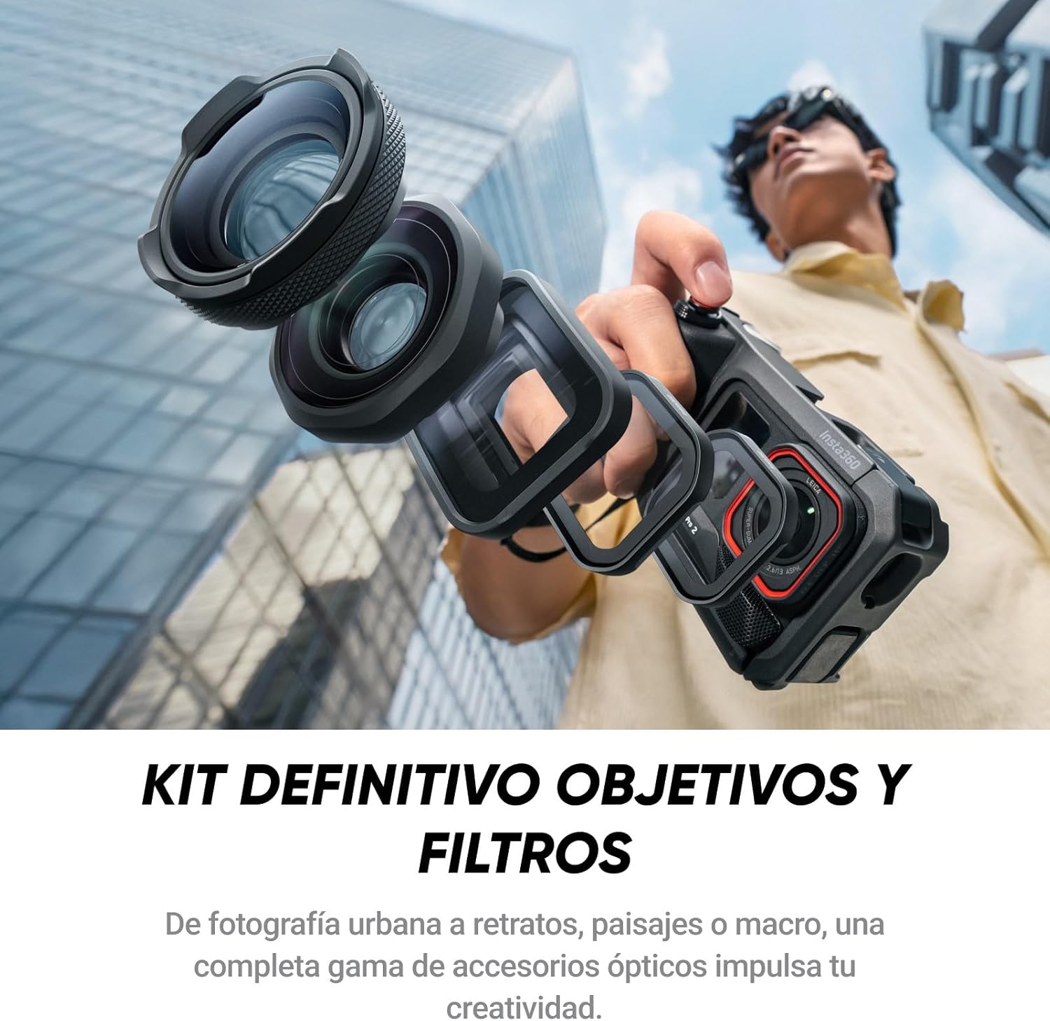 Insta360 Ace Pro 2 Paquete definitivo de Video – Cámara 8K Impermeable 1/1.3", Paquete empuñadura Xplorer Pro, Lente cinematográfica, de acercamiento y Ultra-Gran Angular, filtros Niebla Estrella - 3