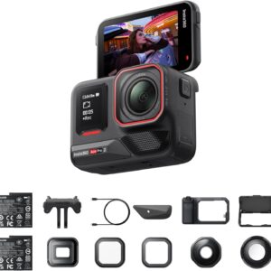 Insta360 Ace Pro 2 Paquete definitivo de Video – Cámara 8K Impermeable 1/1.3", Paquete empuñadura Xplorer Pro, Lente cinematográfica, de acercamiento y Ultra-Gran Angular, filtros Niebla Estrella