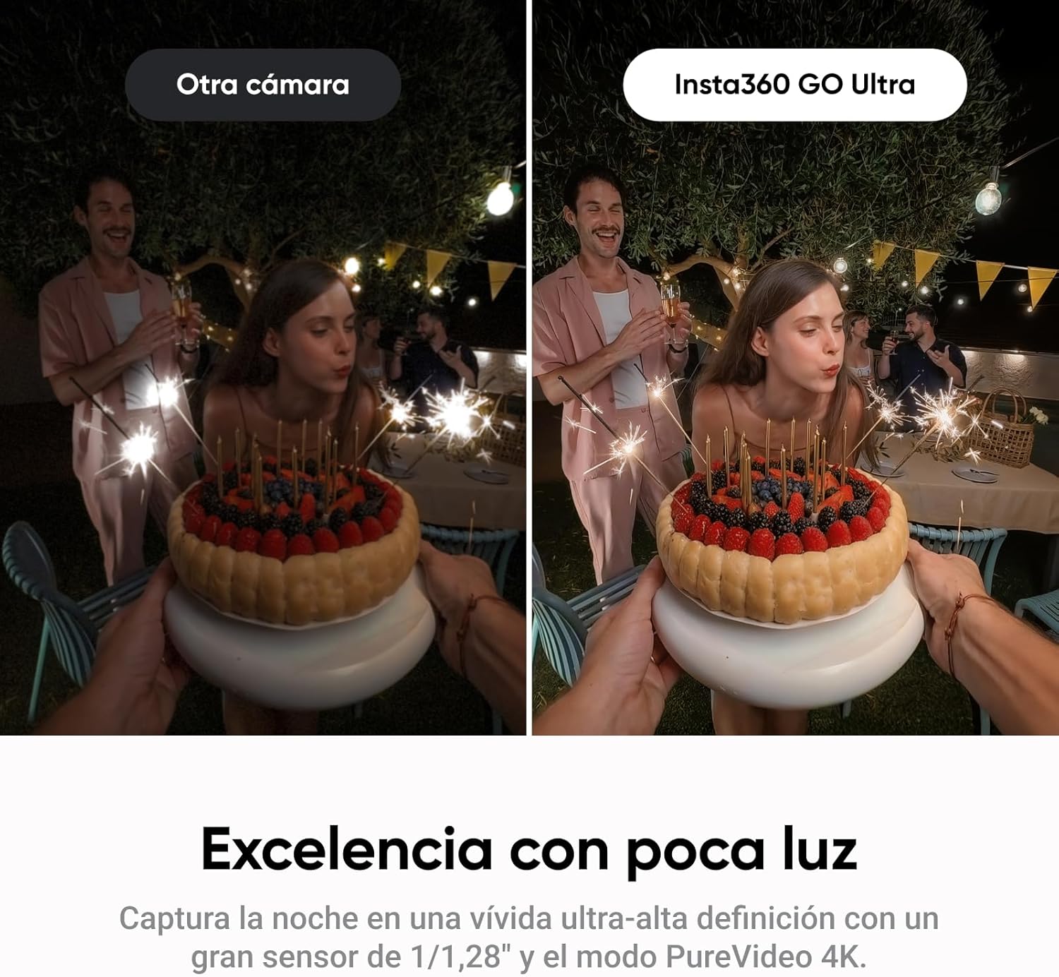 Insta360 GO Ultra Paquete de creador Blanco-Pequeña cámara vlog 4K, Manos Libres, cámara POV, Sensor de 1/1,28", Peso de 53 g, 156° FOV, batería 200min, cámara de acción portátil para Deportes - 4