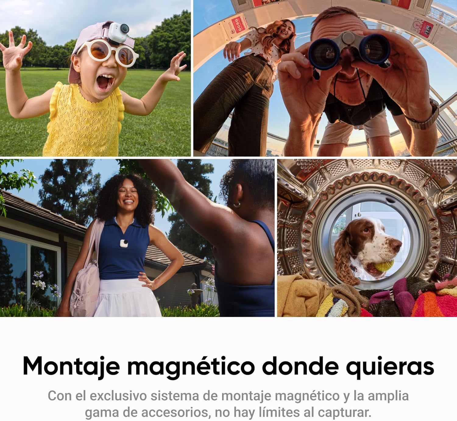 Insta360 GO Ultra Paquete de creador Blanco-Pequeña cámara vlog 4K, Manos Libres, cámara POV, Sensor de 1/1,28", Peso de 53 g, 156° FOV, batería 200min, cámara de acción portátil para Deportes - 6