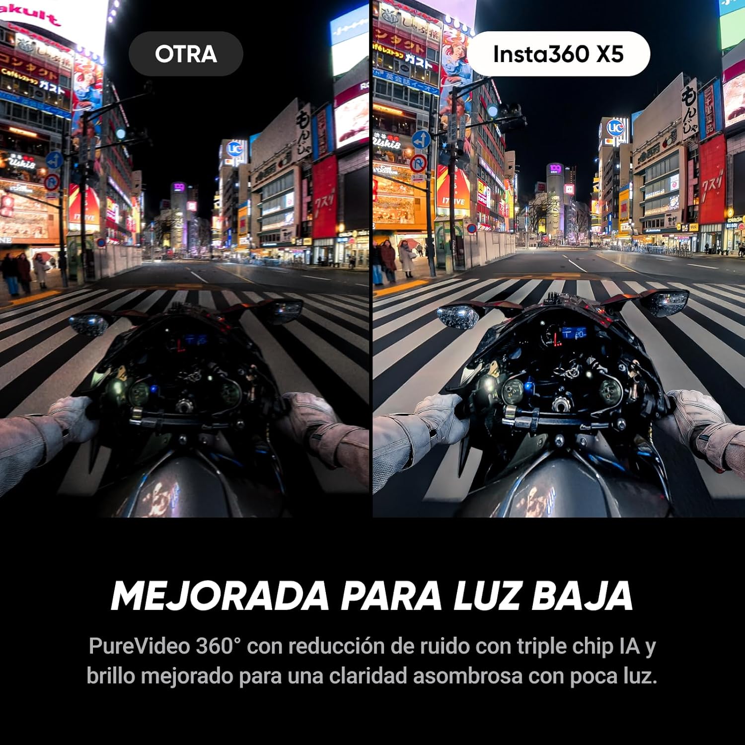 Insta360 X5 - Cámara 8K 360° resistente al agua, líder con poca luz, efecto selfie stick invisible, lente dura y reemplazable, batería de 3h, antiviento incorporado, estabilización, con triple chip IA - 3