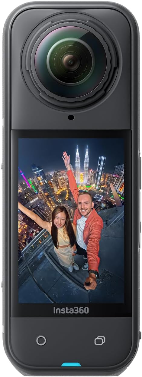 Insta360 X5 - Cámara 8K 360° resistente al agua, líder con poca luz, efecto selfie stick invisible, lente dura y reemplazable, batería de 3h, antiviento incorporado, estabilización, con triple chip IA - 1